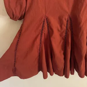 En Saison Fall Itzel Boho Embroidered Rust Orange Mini Dress Size Small thumbnail 3