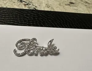 Silver Tone Bride Rhinestone Brooch Pin NWOT For bachelorette Party Or Wedding thumbnail 10