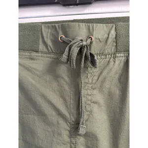 Palm Rio Womens Olive Green Floral Embroidered Cropped Jogger Pants Size M thumbnail 13