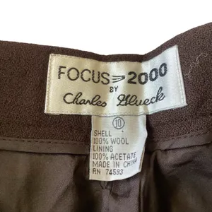 Focus 2000 Wool Pants Brown Size 10 thumbnail 3