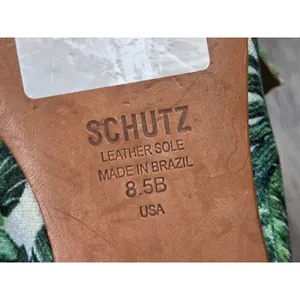 Schutz D’Ana Print Twisted Mule Palm Green White Slip On Point Toe Shoes 8.5B thumbnail 6