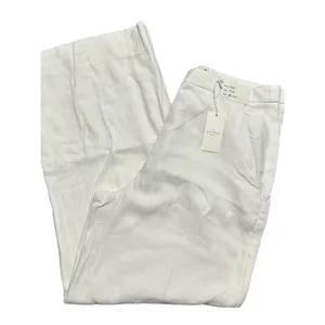Abercrombie & Fitch NWT 28 White Wide Leg High Rise Linen Sloane Trousers Pants thumbnail 7