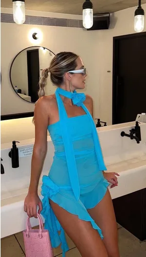 Fanci Club Blue Dress & Scarf thumbnail 2