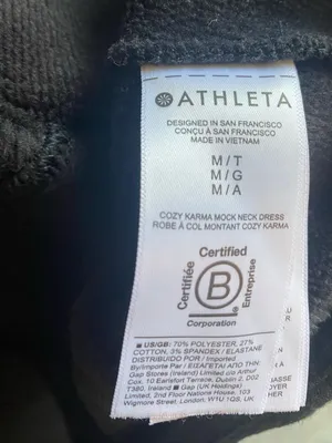 Athleta Cozy Karma Asym Fall Sweatshirt Dress Black Yoga Athleisure M thumbnail 8
