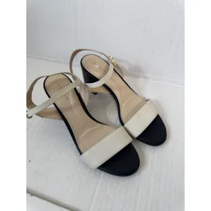Cole Haan Black Cream Leather Heeled Sandals Womens 6.5 Preppy Dressy Shoes thumbnail 10