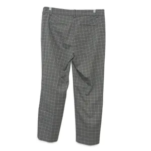 LOFT Grey Windowpane Plaid Straight Leg Trousers Dress Pants Womens Mid Rise 10 thumbnail 4