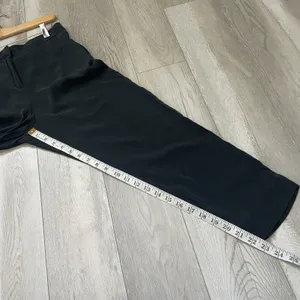 COS Silk Pants high rise pleat straight leg crop womens Black (size 2) office thumbnail 3