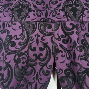 Maurices Damask Velvet Flocked High Low Dress XL Purple Cocktail Dark Romantic thumbnail 5