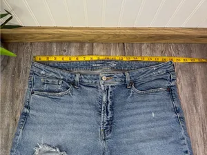 Old Navy Womens High Rise OG Loose Light Blue Jeans Distressed Smooth Pockets 16 thumbnail 8