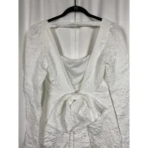 Lulus White Jacquard Elevated Icon Mini Dress Sz.M NWT thumbnail 13