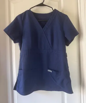 Grey's Anatomy Deep Navy Scrub Top with Branded Pocket / BB1 thumbnail 1