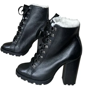 Schutz Zhara Winter Bootie Womens 8.5 B Black Lace Up Chunky Combat Boots Grunge thumbnail 2
