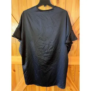 Victorias Secret Satin Kimono Robe Open Ruffle Front Cover Up One Size Black Nwt thumbnail 4