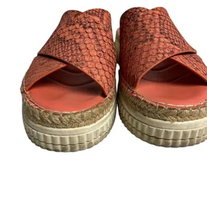 Franco Sarto Women's Orange‎ Snakeskin Platform Sandals Size 8 thumbnail 2