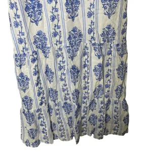 Roller Rabbit white blue Lily Stripe Pamina linen maxi dress sz XS thumbnail 4
