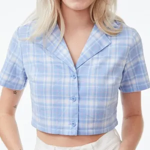 Plaid Button Down Crop Too thumbnail 1