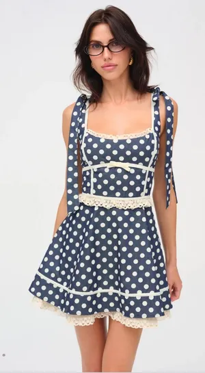 For Love & Lemons Dolly Dot Mini Dress thumbnail 1