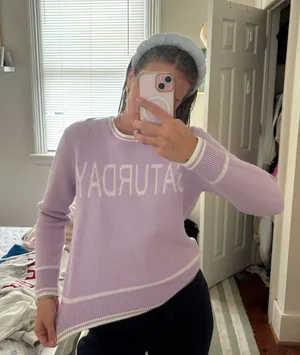 Ring street design saturday sweater Purple Size M thumbnail 1