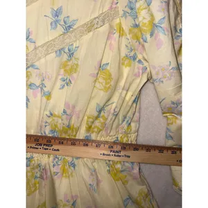 LoveShackFancy Target Yellow Floral Lace peasant Mini Dress Plus 1X Cottagecore‎ thumbnail 6