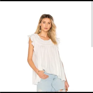 Free People We The Free Coconut Cinch Scoop Neck Top Ivory Large thumbnail 4