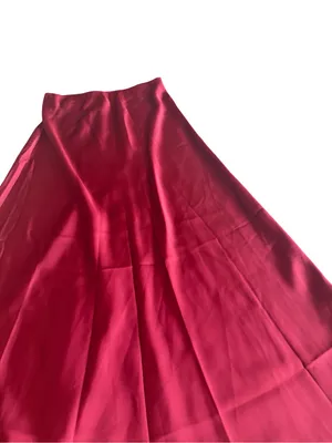 New Fashion Burgundy Satin Maxi Skirt Flowy Black Tie Wedding Guest Medium NWT thumbnail 5
