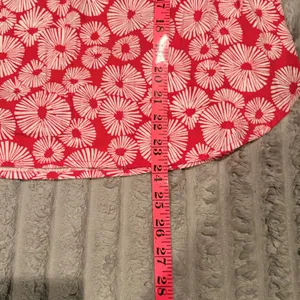 LOFT Red White Floral Sunburst Halter Neck Tie Back Blouse Top‎ NWT M thumbnail 5