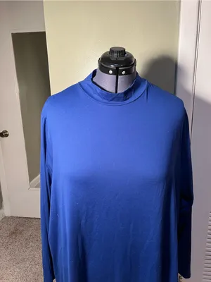 Lane Bryant Women’s Plus Size 26/28 Mock Neck Swing Tunic Top Long Sleeve Royal thumbnail 2