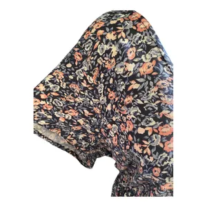 Torrid Beautiful floral babydoll tunic, short sleeves.m, cross back thumbnail 4