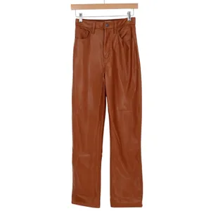 Abercrombie & Fitch The 90s Straight Ultra High Rise Vegan Leather Pants 0s thumbnail 2
