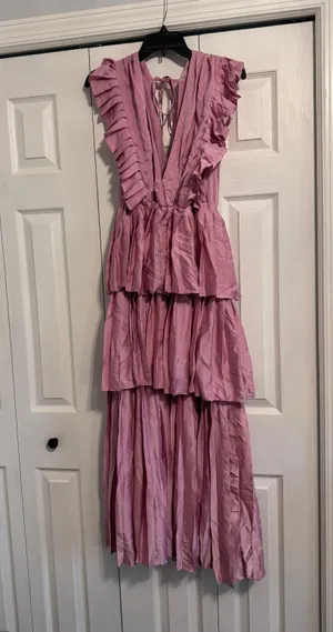 NWT Ruffle Tier Maxi Dress from Confete Pink thumbnail 5