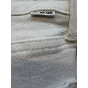 MOTHER The Tripper Ankle Fray Jeans White Distressed High Rise Button‎ Fly 27 thumbnail 5