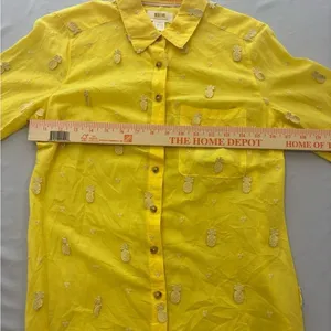 Anthropologie Maeve Yellow Embroidered Shirt‎ thumbnail 6