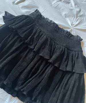 Elegant Black Ruffled Skirt thumbnail 1