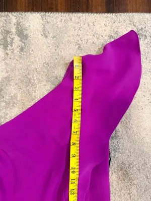 White by Vera Wang One-Shoulder Fuchsia Evening Gown thumbnail 8