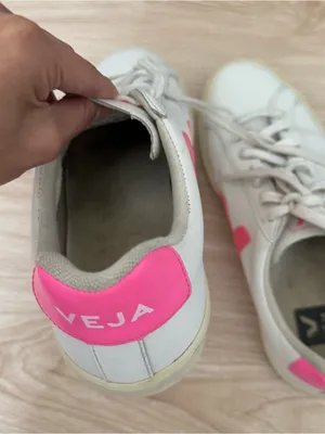 Veja Women’s 10 Esplar Low Sneakers Leather Pink White thumbnail 6