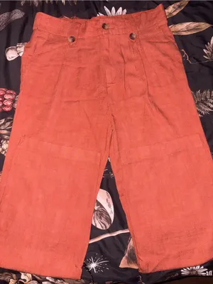 Source Unknown Chic Burnt Orange Linen Pants thumbnail 3