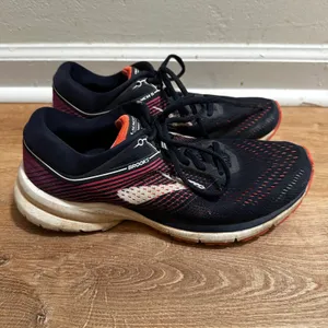 Brooks | Women's Launch 5 Navy Pink Orange Athletic Running Shoes, Size 8 thumbnail 5