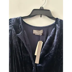 Anthropologie The Somerset Velvet Edition Dark Blue Navy Long Dress NWT Size M thumbnail 5