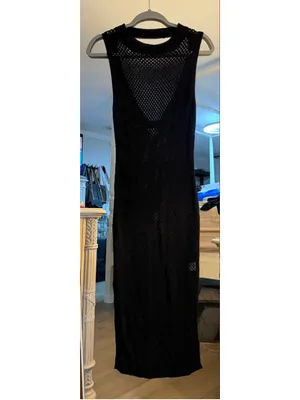 NEW Crochet Cover Up Sleeveless Hollow Knit Bikini Swimwear S thumbnail 4