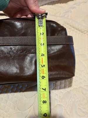 Weather Point the American Original Vntg dark brown leather shoulder/crossbody thumbnail 14