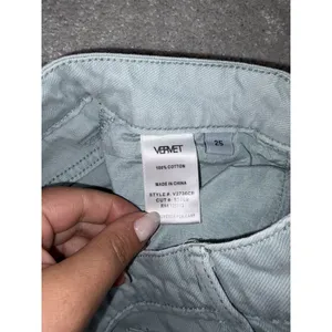 vervet light blue distressed wide leg crop‎ jeans 25 thumbnail 4