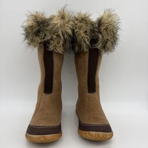 Sorel Womens 5 Boots Cozy Joan Tall Felt Faux Fur Tan Warm Pull On NL1884-286 thumbnail 3