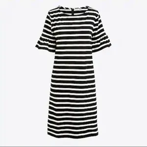 J.Crew Black & White Striped Ruffle Sleeve Dress – XS thumbnail 2