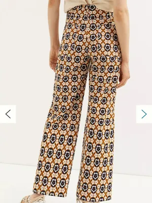 Anthropologie Maeve Colette Cropped Wide Leg Pants Mod Floral Womens 25 thumbnail 4