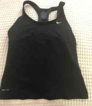 Nike Dri-Fit Black Racerback Athletic Tank Sz. M Yoga Workout Gym Power Walk thumbnail 1