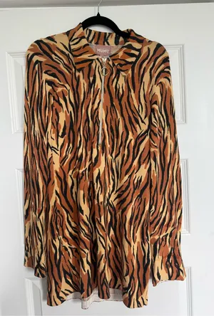 Show Me Your Mumu Charlie Collar Royal Tiger Dress thumbnail 1