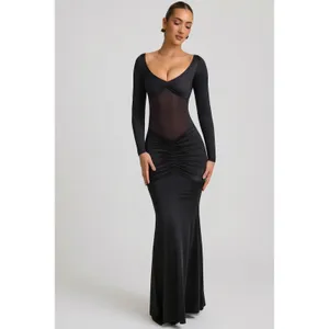 Oh Polly Alila‎ Bow-Detail Ruched Maxi DressNWT Size US 4 Black thumbnail 7