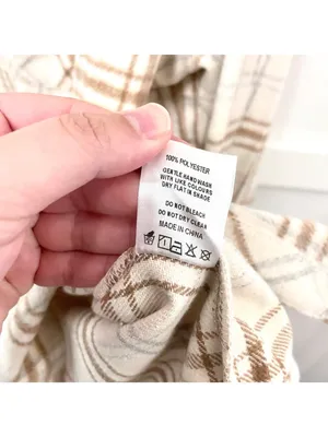 NWT White Fox I Think of You Plaid Flannel Shirt Size S/M Tan thumbnail 7