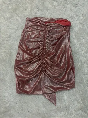 House of CB Shahja Metallic Rose Ruched Tie-Front Mini Skirt thumbnail 5