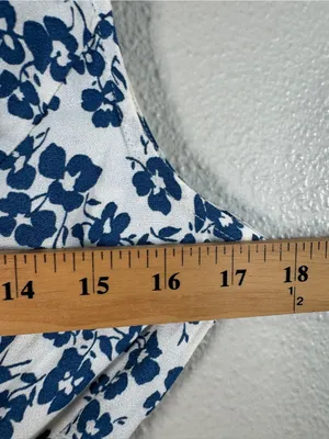 Reformation Blue White Floral Mini Dress Womens 4 Casual Summer Luxury Classic thumbnail 4